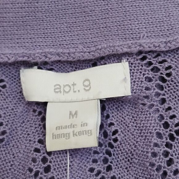 Apt 9 Womens Purple Lavender Tie Front Lightweight Wavy Knit Cardigan Medium NEW - Picture 11 of 11